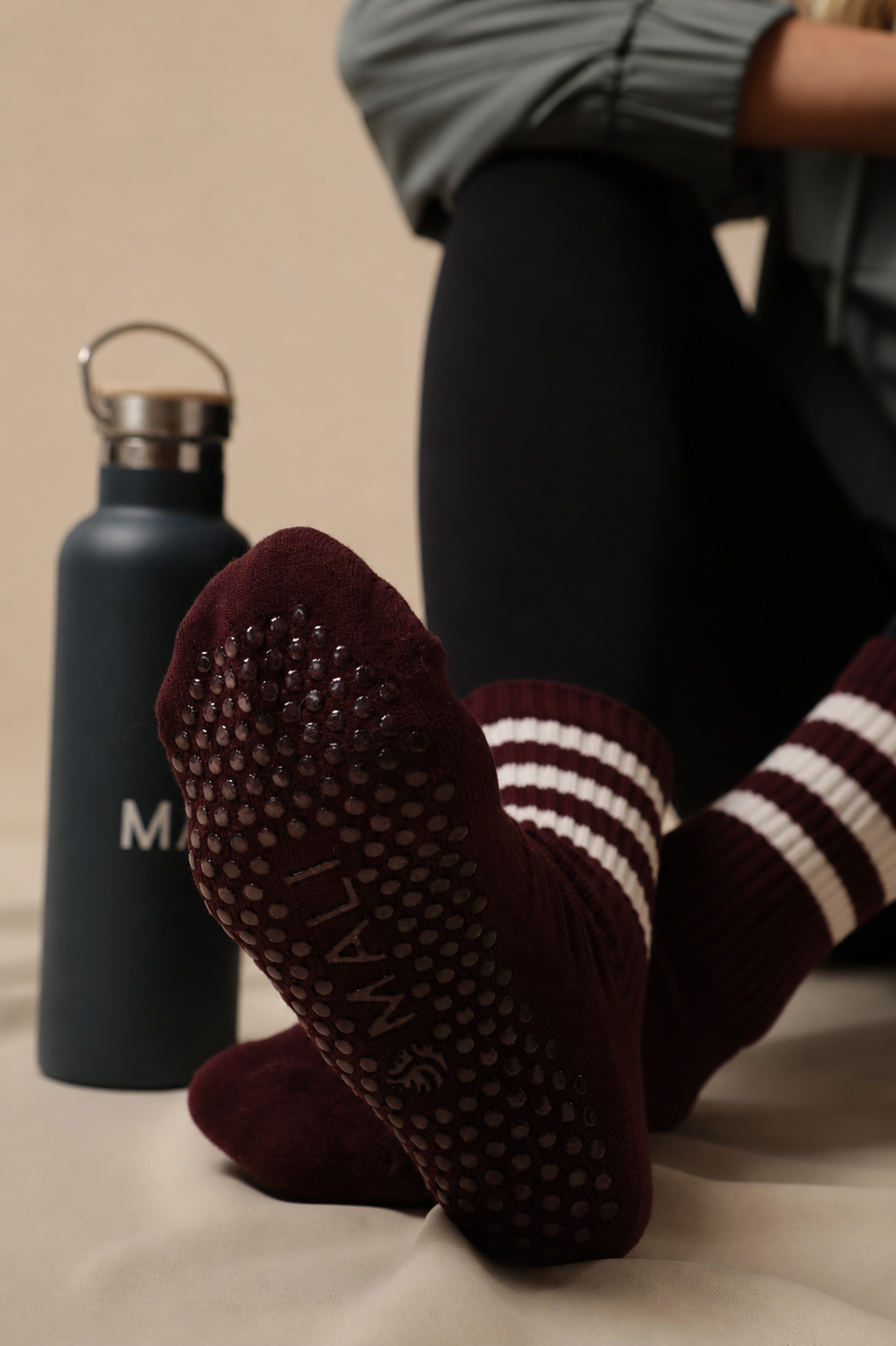 Calcetín Grip Mid Crew Deep Mahogany