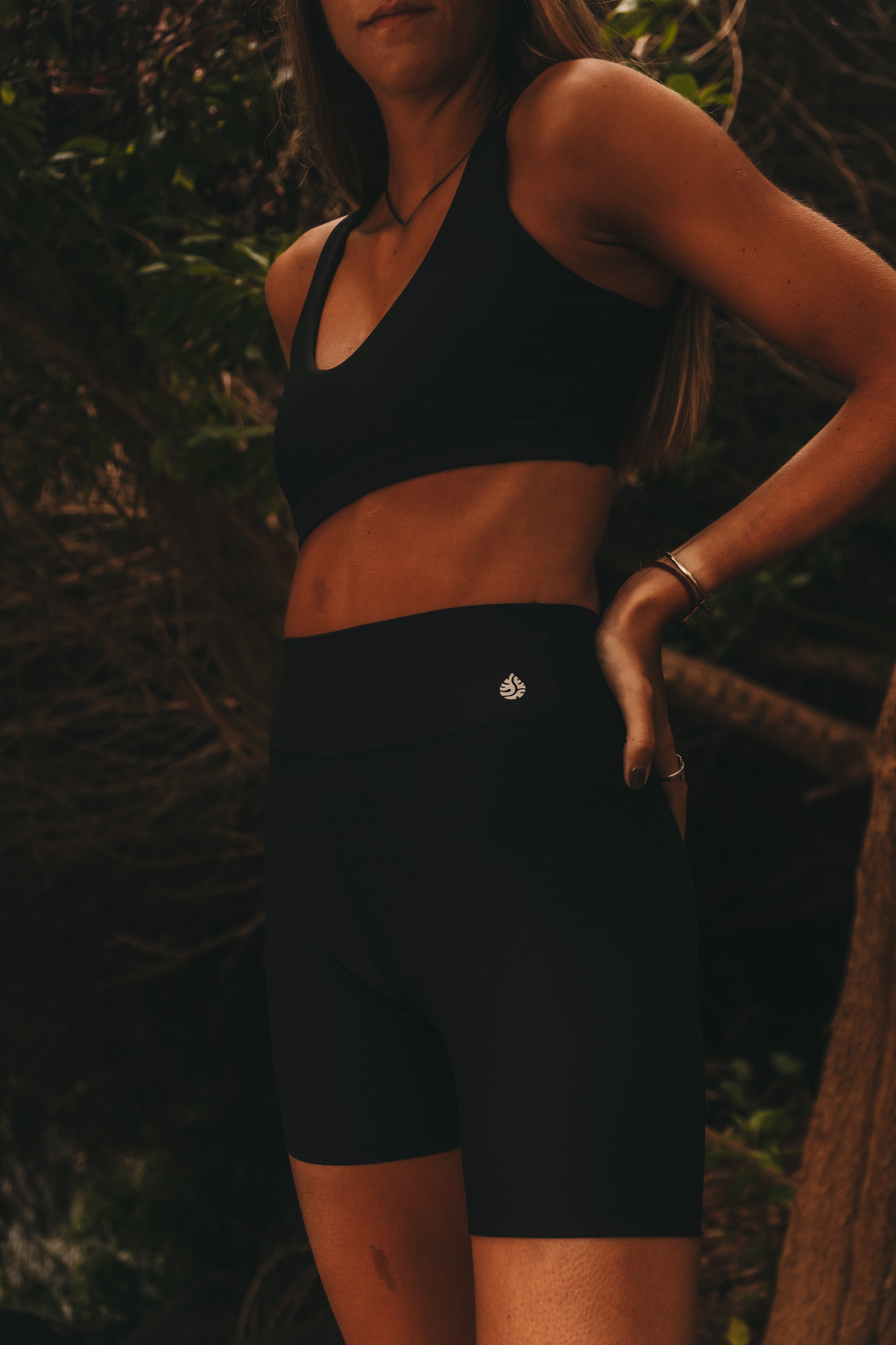 Biker Short Black Silver