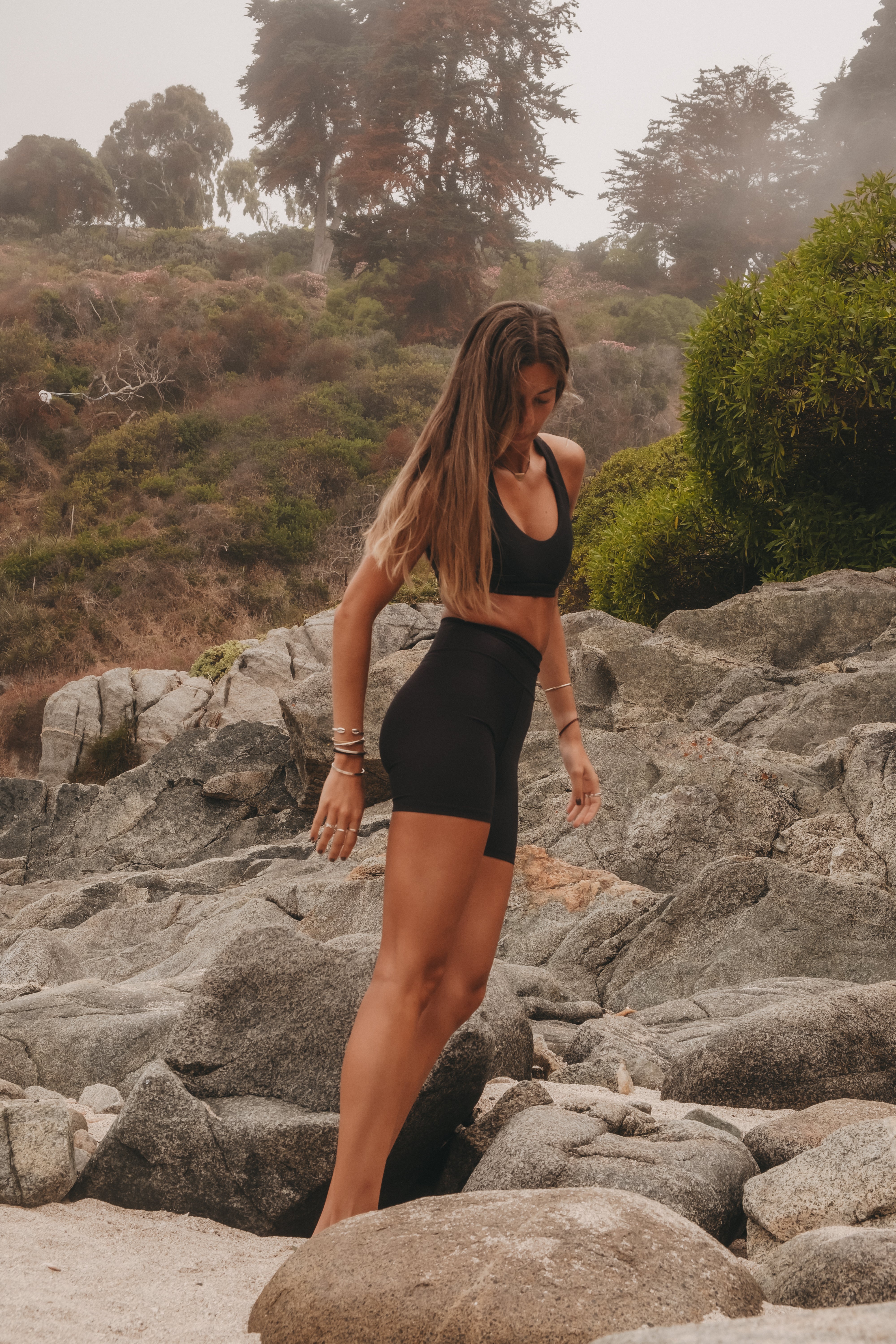 Biker Short Black Silver