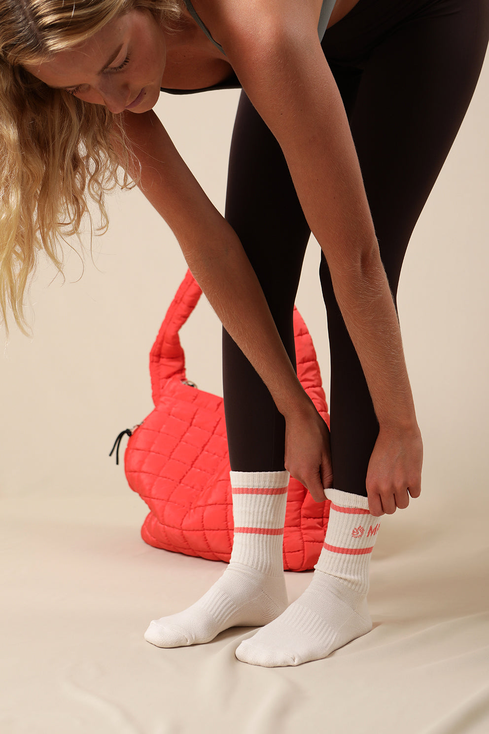 Calcetín Mali Coral Crudo