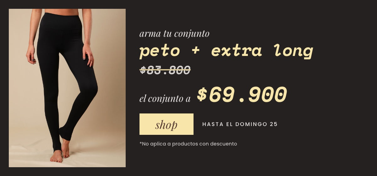 Peto + legging Extra Long: el conjunto a $69.900
