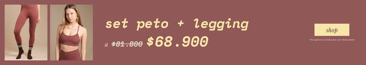 Set peto + legging Apple Butter: antes $81.800, ahora $68.900