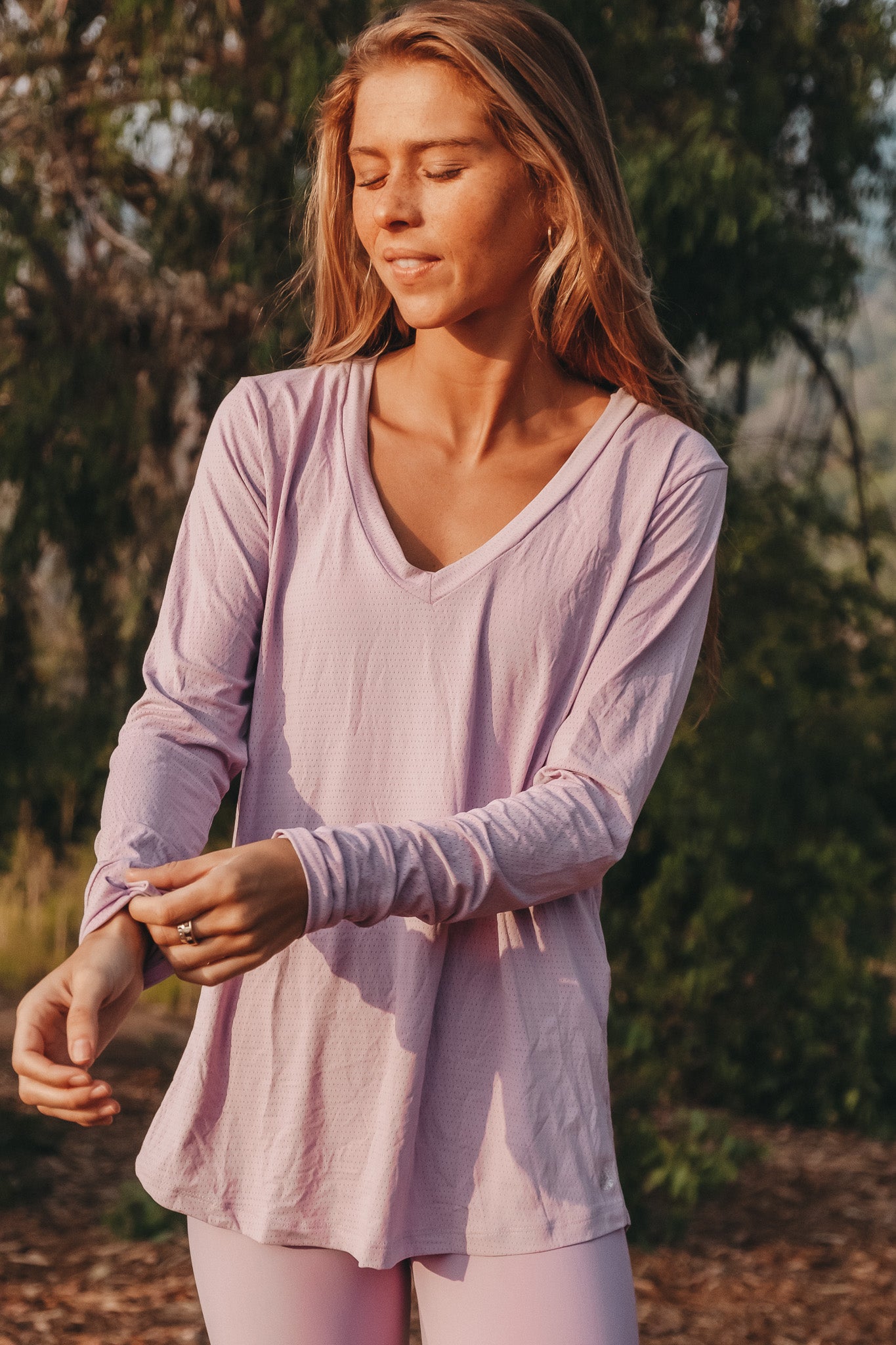 Polera Dry Fit Eco Manga Larga Lavender