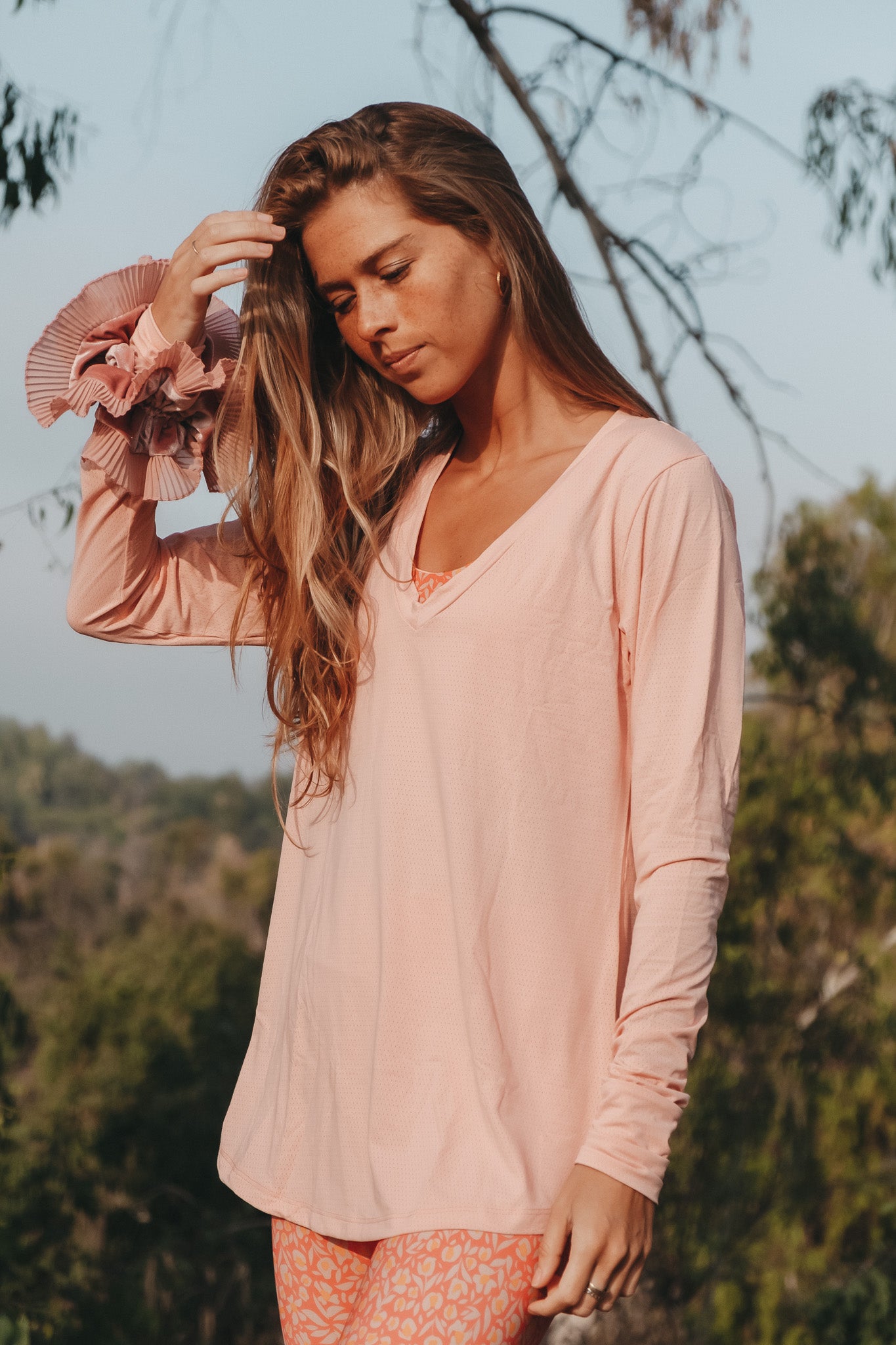 Polera Dry Fit Eco Manga Larga Salty Pink