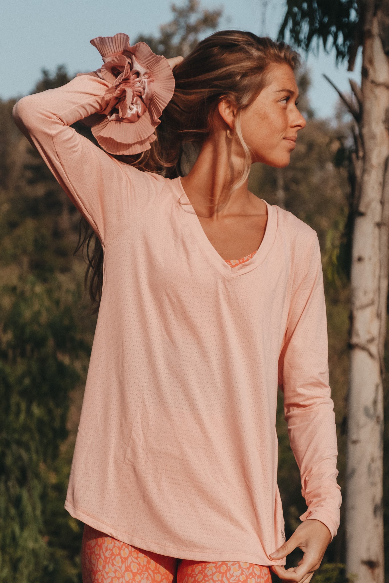 Polera Dry Fit Eco Manga Larga Salty Pink