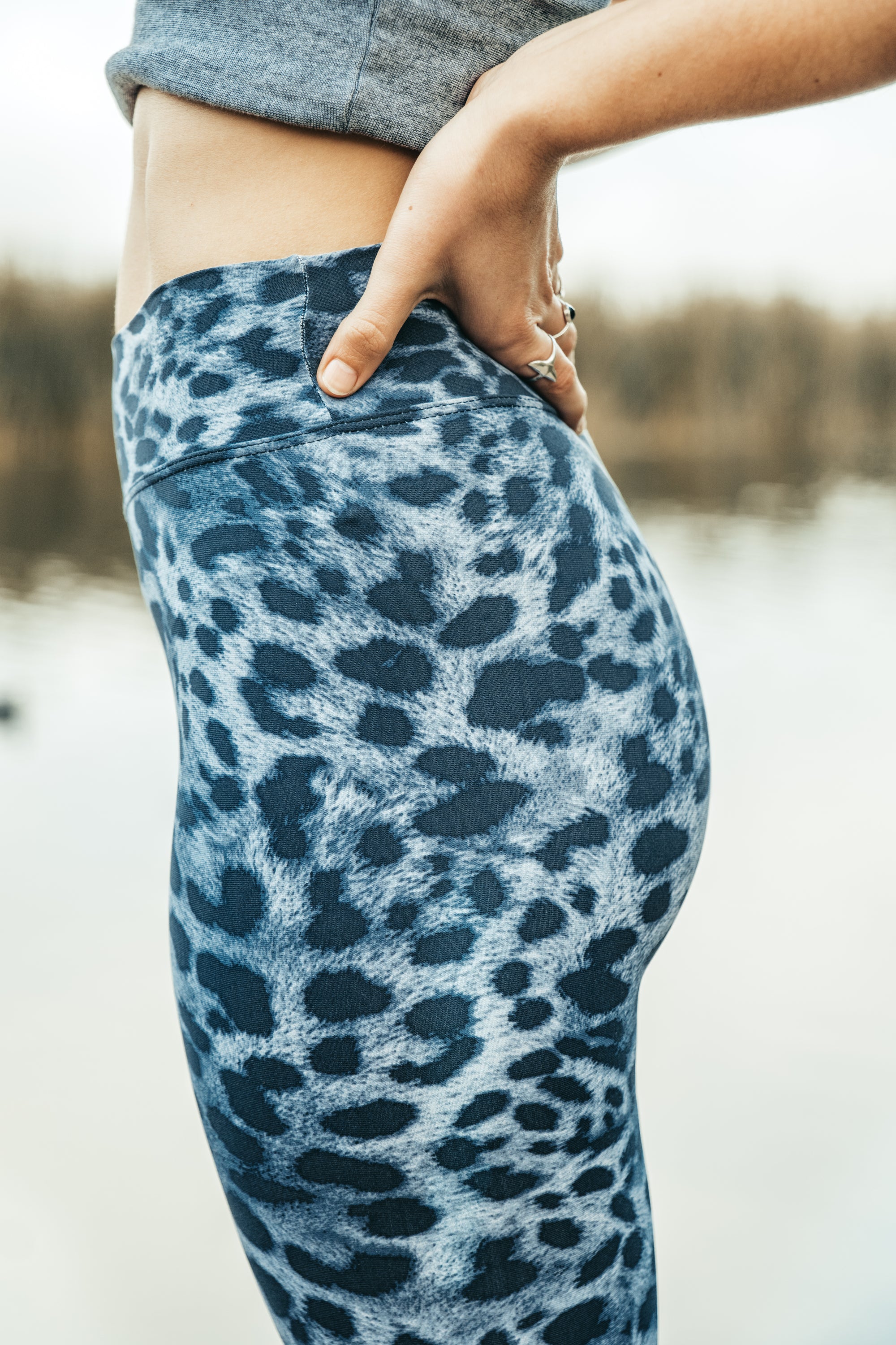 Legging Extra Long Eco Black Cheetah