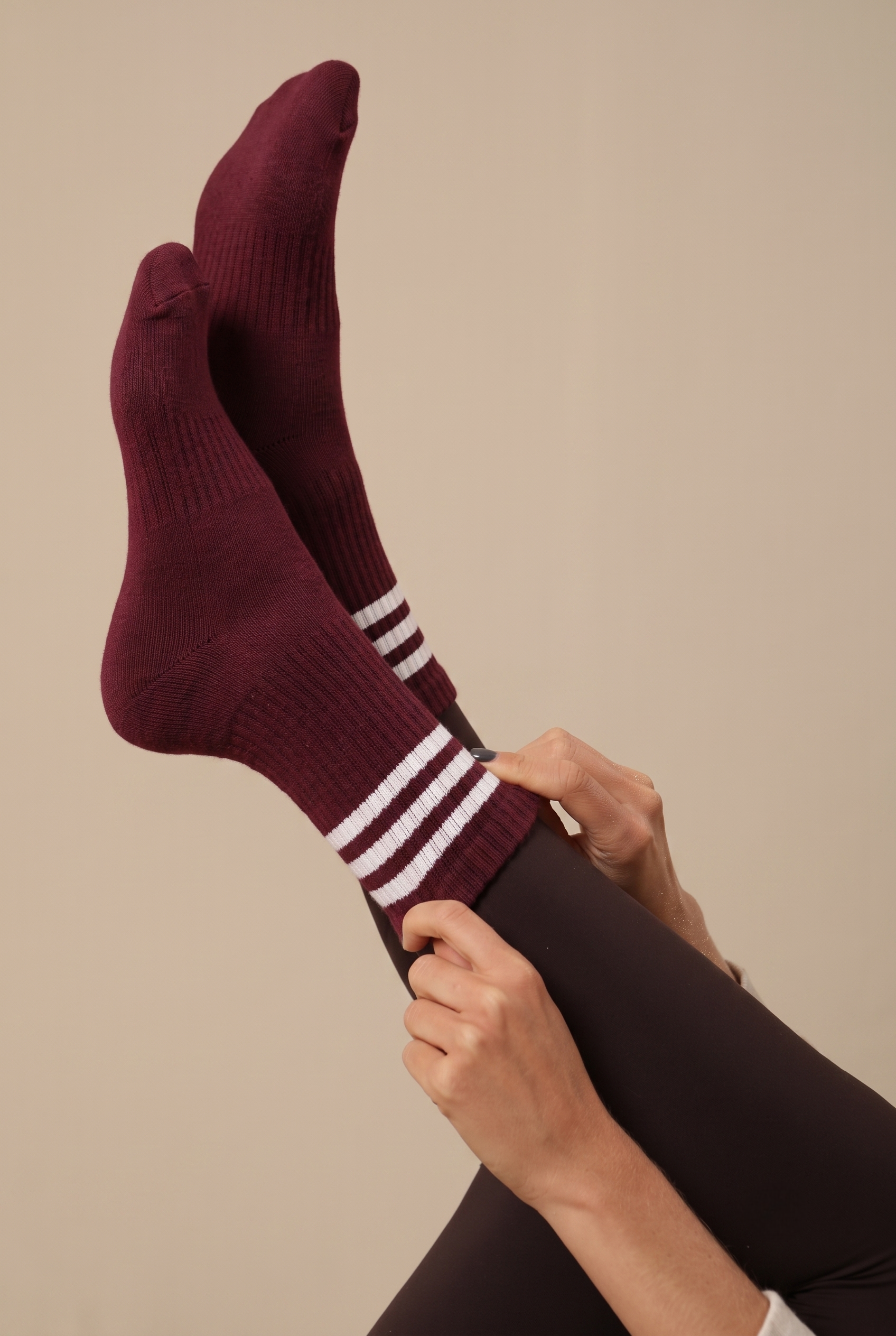 Calcetín Mid Crew Burgundy