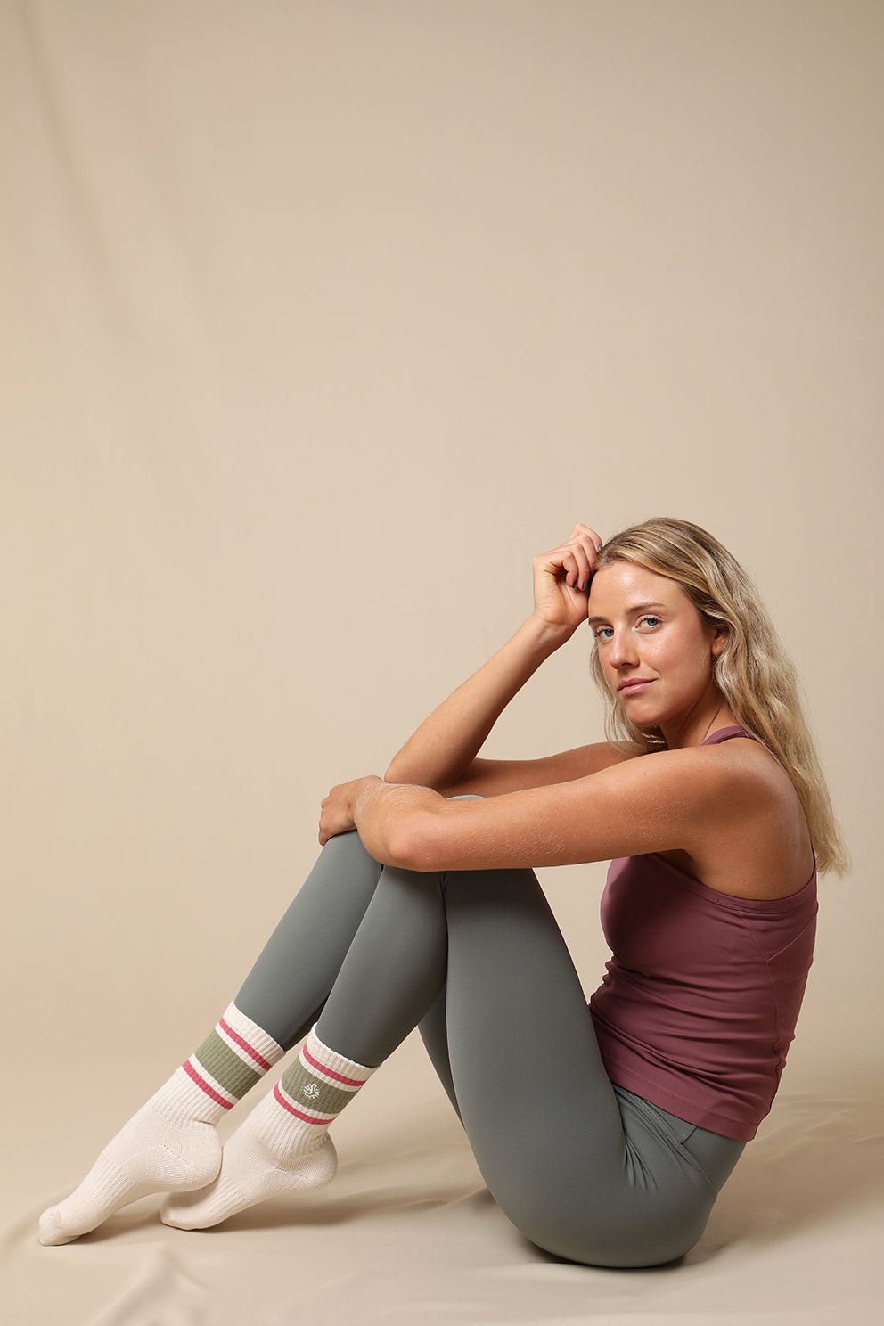 Calcetín Pink Matcha Stripes