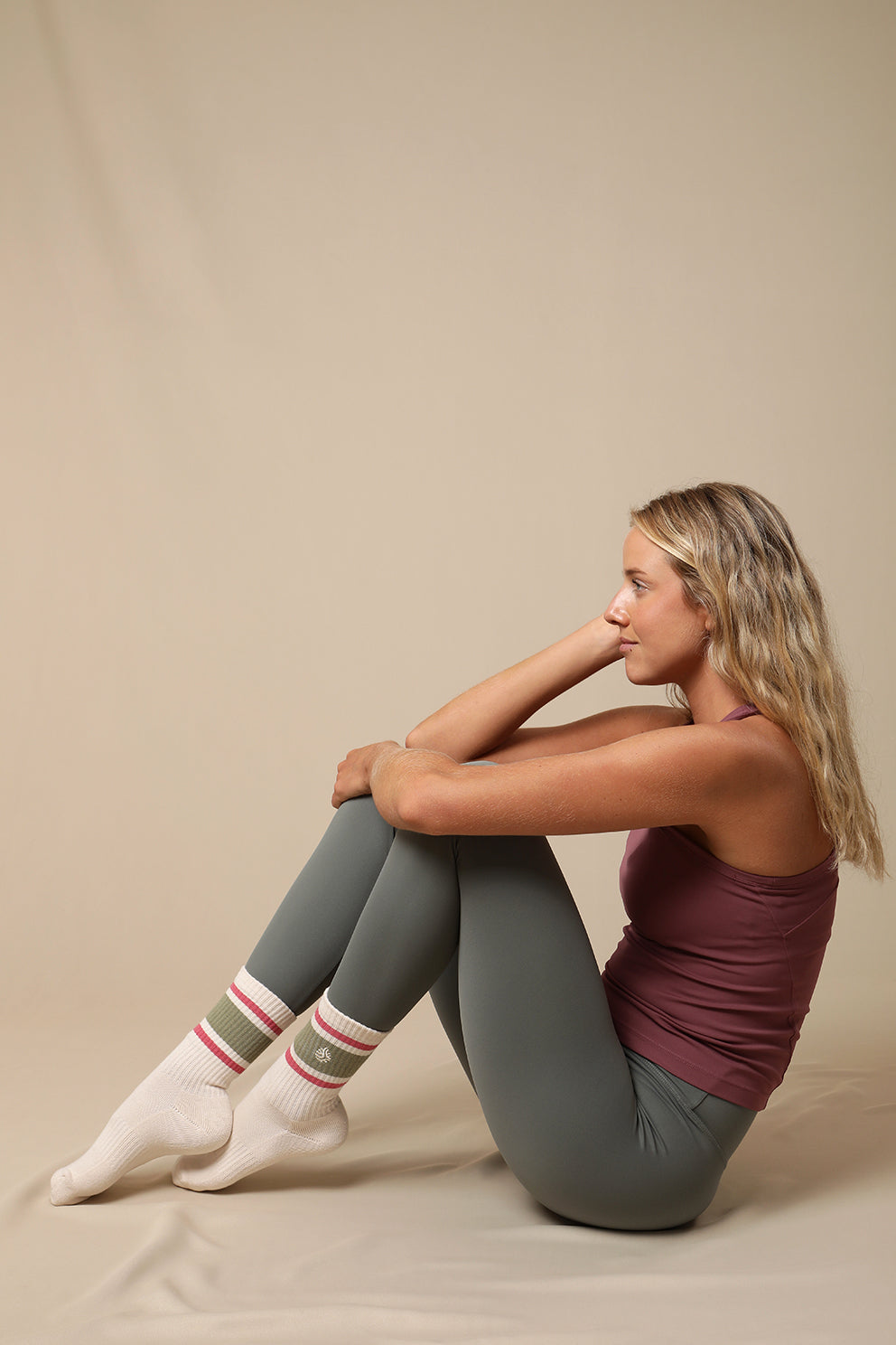 Calcetín Pink Matcha Stripes