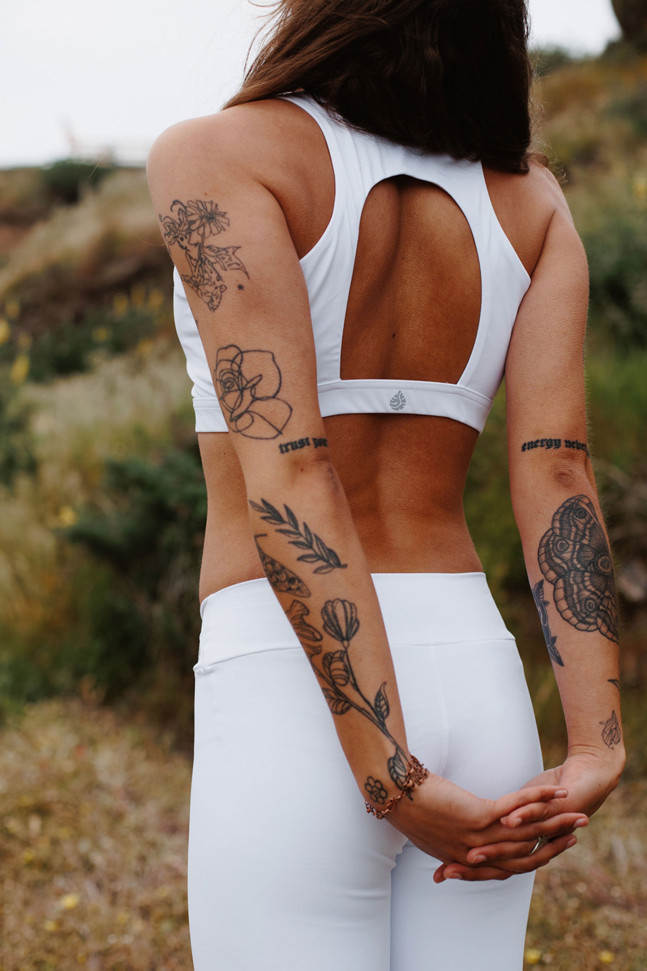 Legging 7/8 White Silver