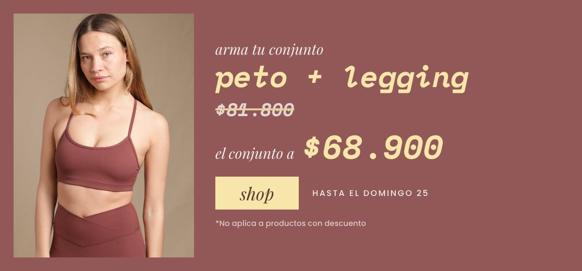 Peto + legging: el conjunto a $68.900