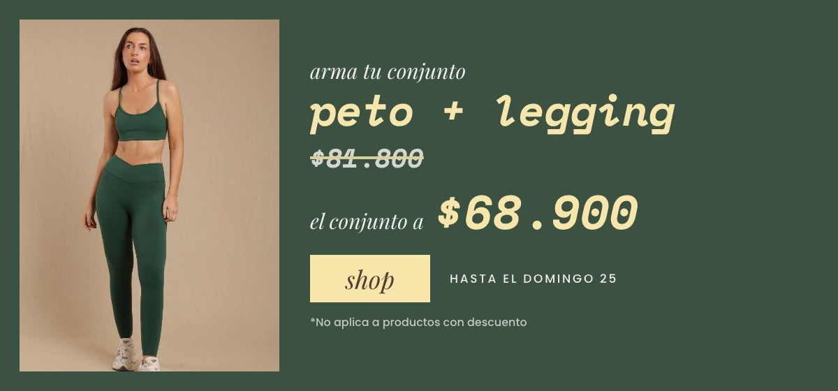 Peto + legging: el conjunto a $68.900
