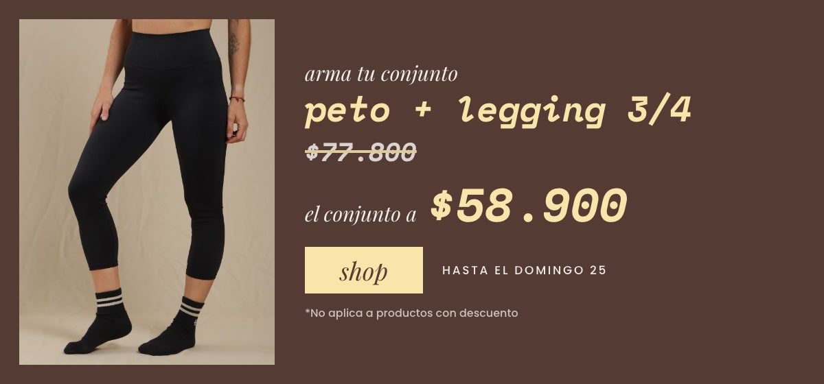 Peto + legging 3/4: el conjunto a $58.900