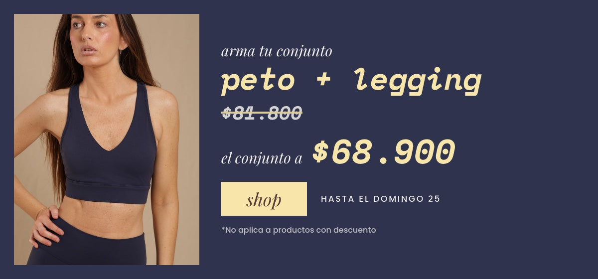 Peto + legging: el conjunto a $68.900