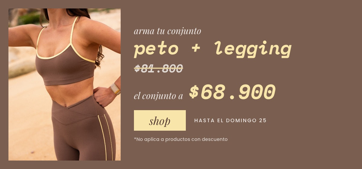 Peto + legging Pine Banana: el conjunto a $68.900