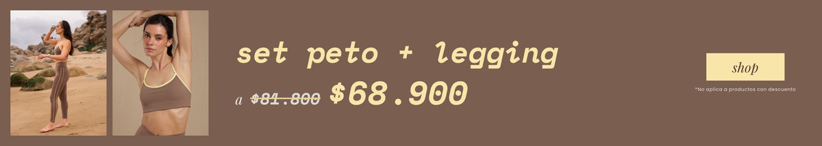 Set peto + legging Pine Banana: antes $81.800, ahora $68.900