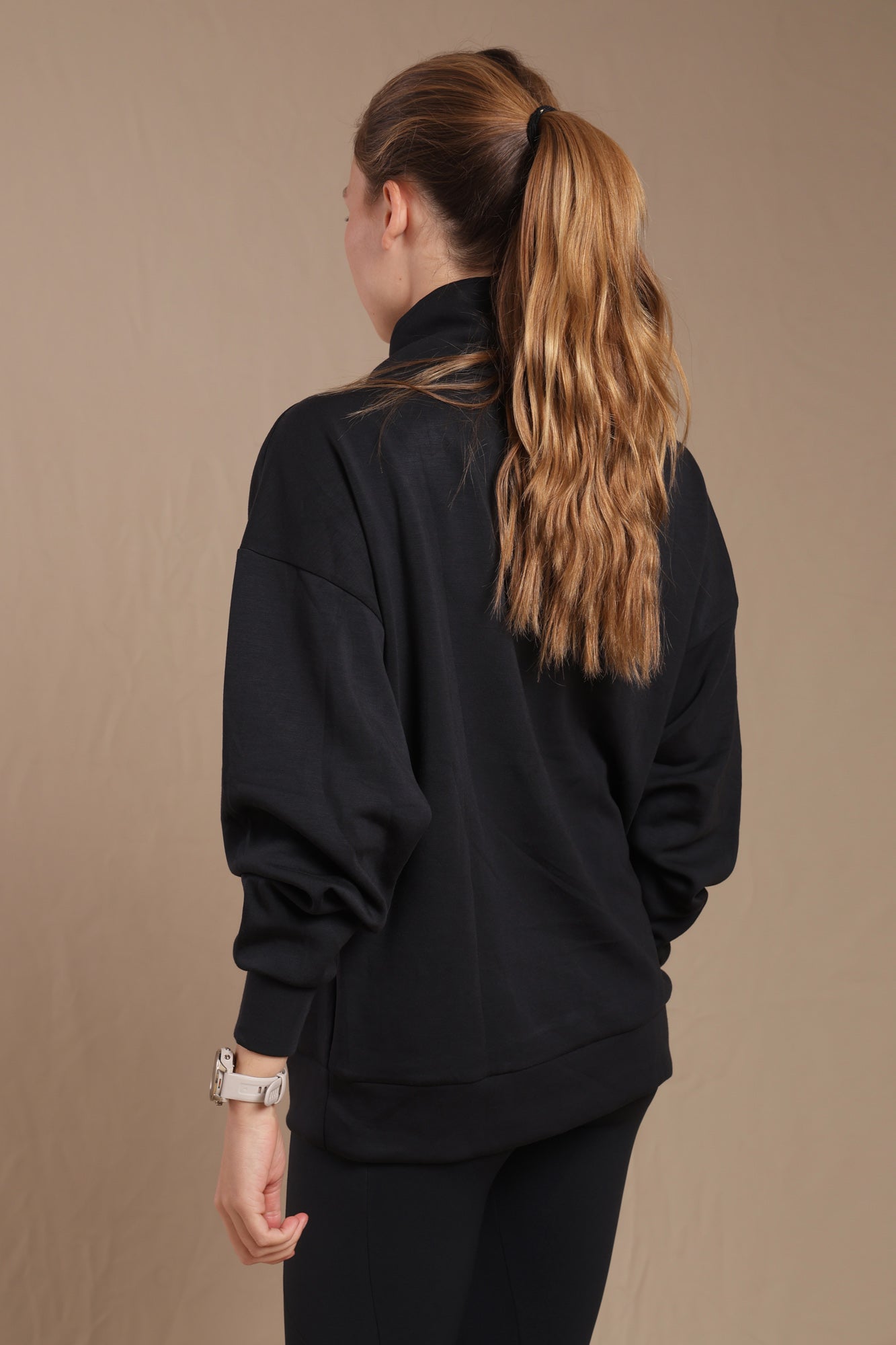 Poleron Half Zipper Black